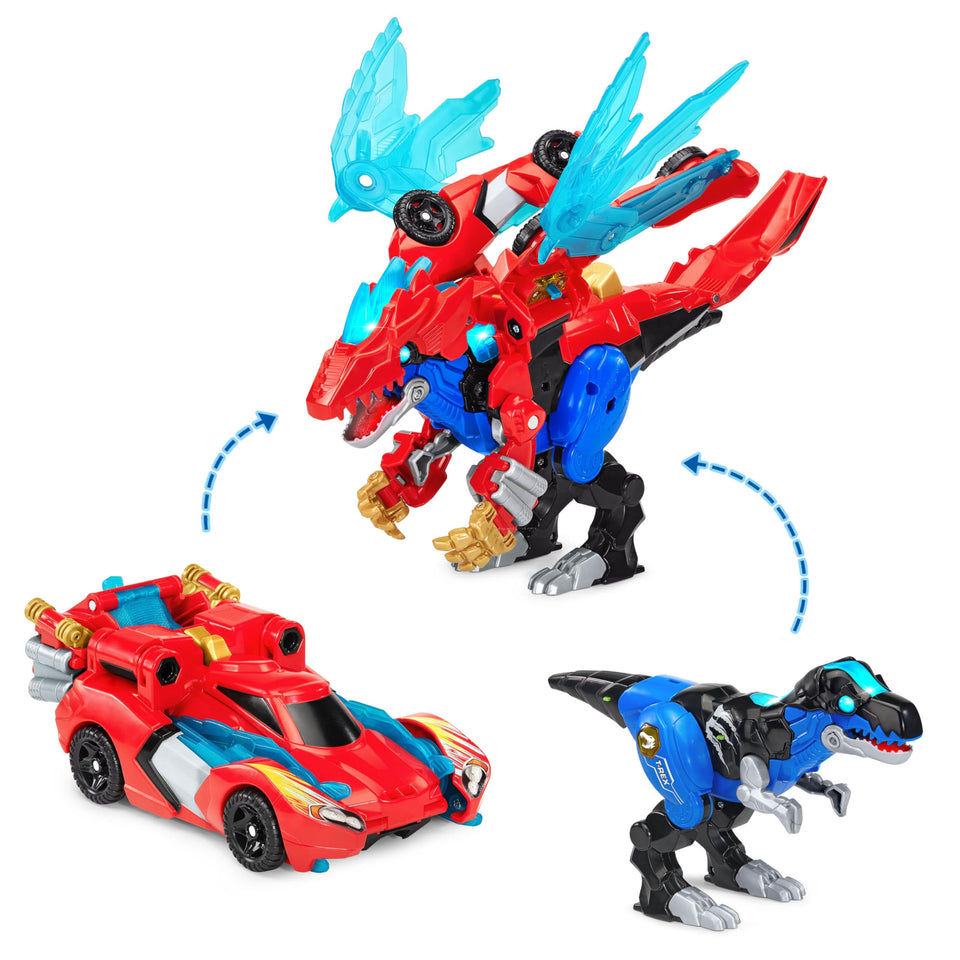 VTech Thunder T-Rex figure ready for imaginative play with roars.