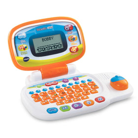VTech Tote and Go Laptop orange child using it during travel