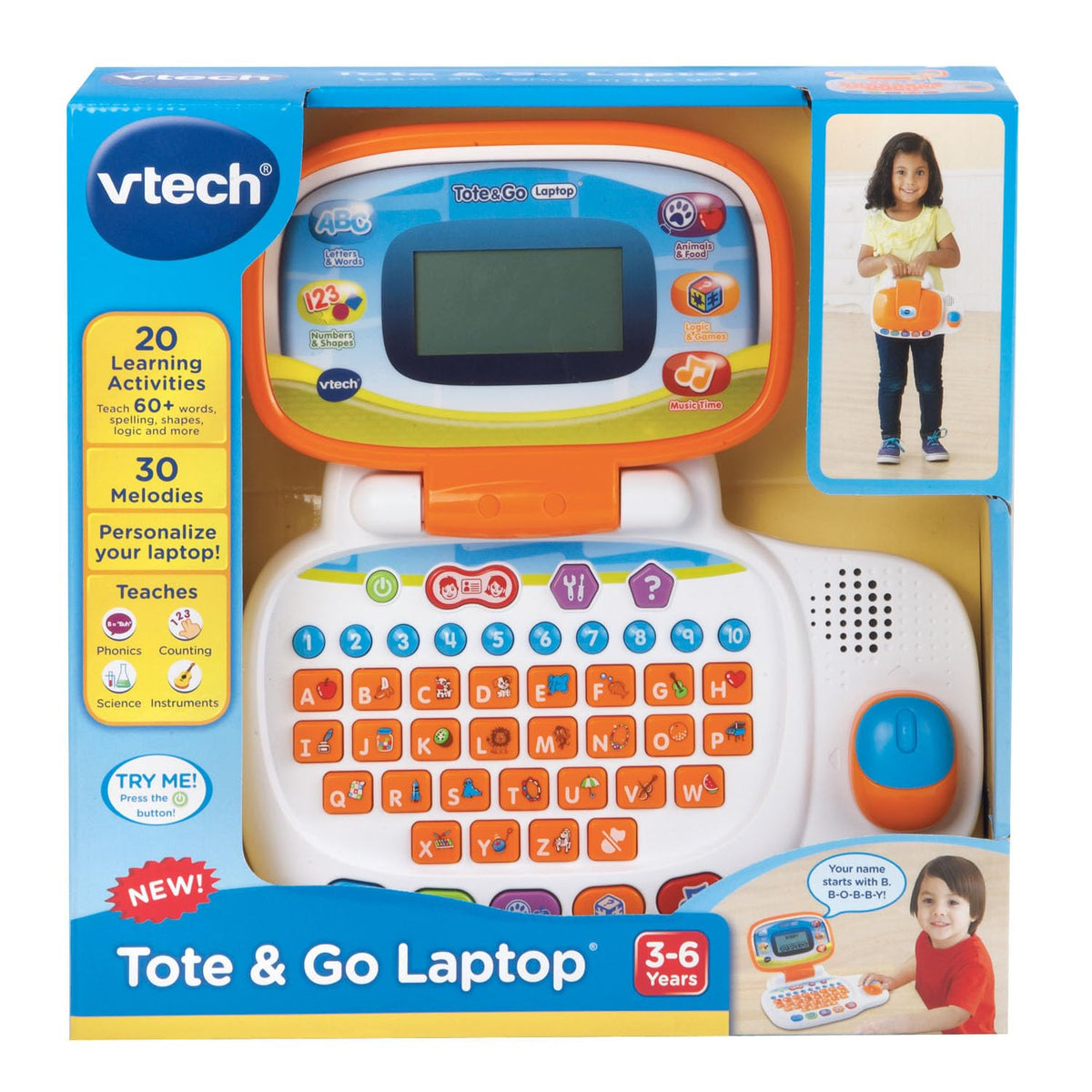 VTech Tote and Go Laptop orange customization screen for personalization