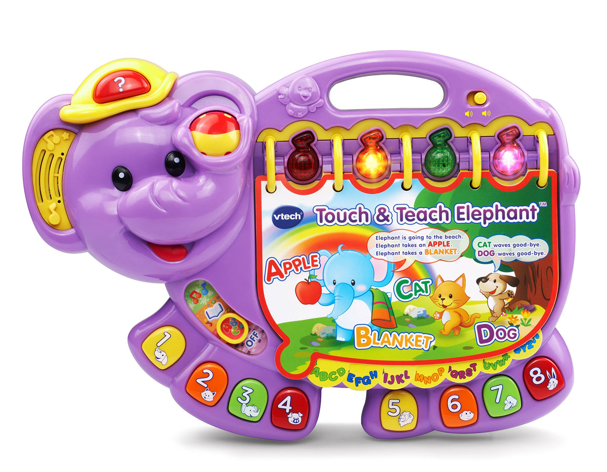 VTech Touch and Teach Elephant Purple cover with bright colors to spark early curiosity