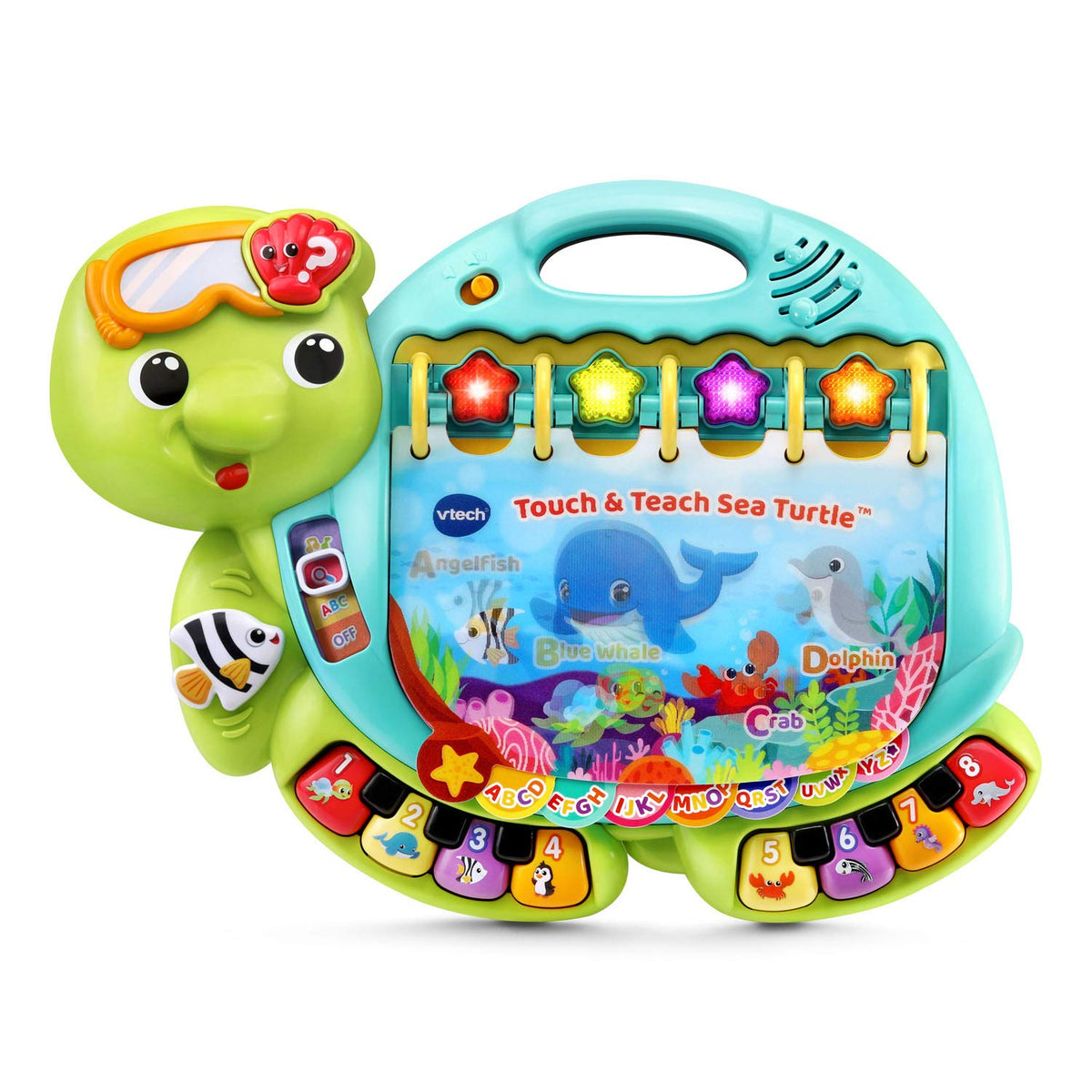 VTech Touch and Teach Sea Turtle cover with holographic visuals to engage toddlers.