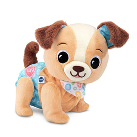 VTech Walking Puppy lights up the heart and starts walking to invite baby to move