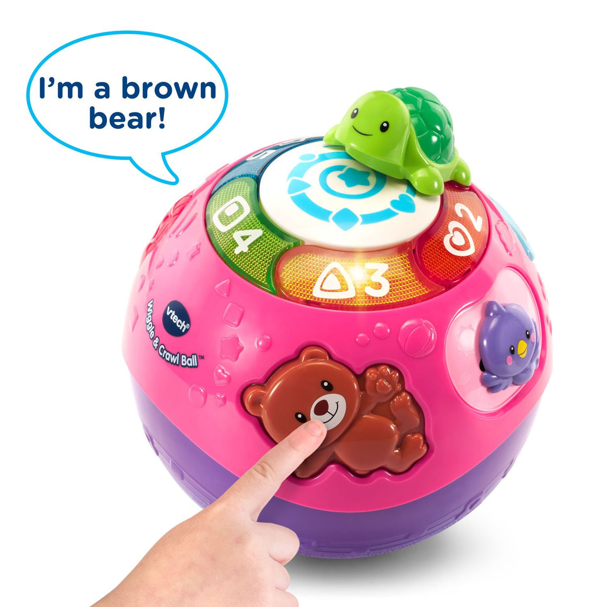 VTech Wiggle and Crawl Ball Purple interactive sounds teach colors and numbers