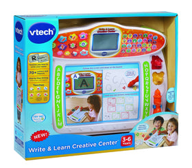 VTech Write and Learn Creative Center White battery compartment demonstrates demo power
