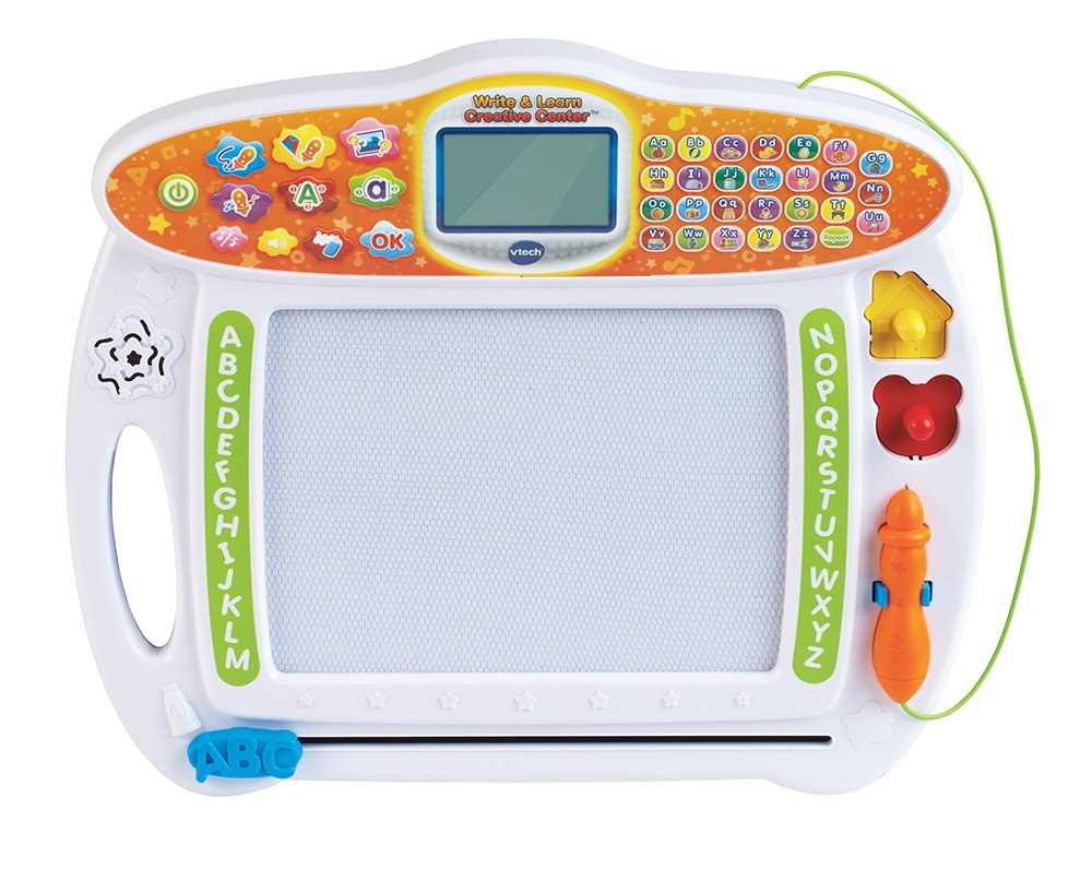 VTech Write and Learn Creative Center White side view highlights compact design for travel