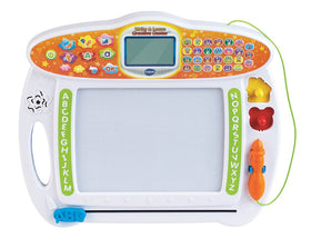 VTech Write and Learn Creative Center White side view highlights compact design for travel
