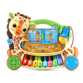 VTech Zoo Jamz Giraffe Piano with open music book for guided playing