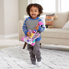 VTech Zoo Jamz Tiger Rock Guitar in Animal Band mode offers cooperative pretend performances.