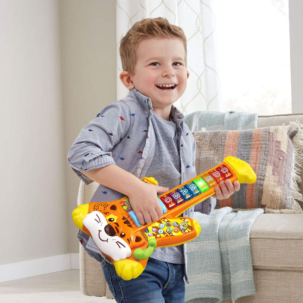 VTech Zoo Jamz Tiger Rock Guitar orange Animal Band mode sparks cooperative play