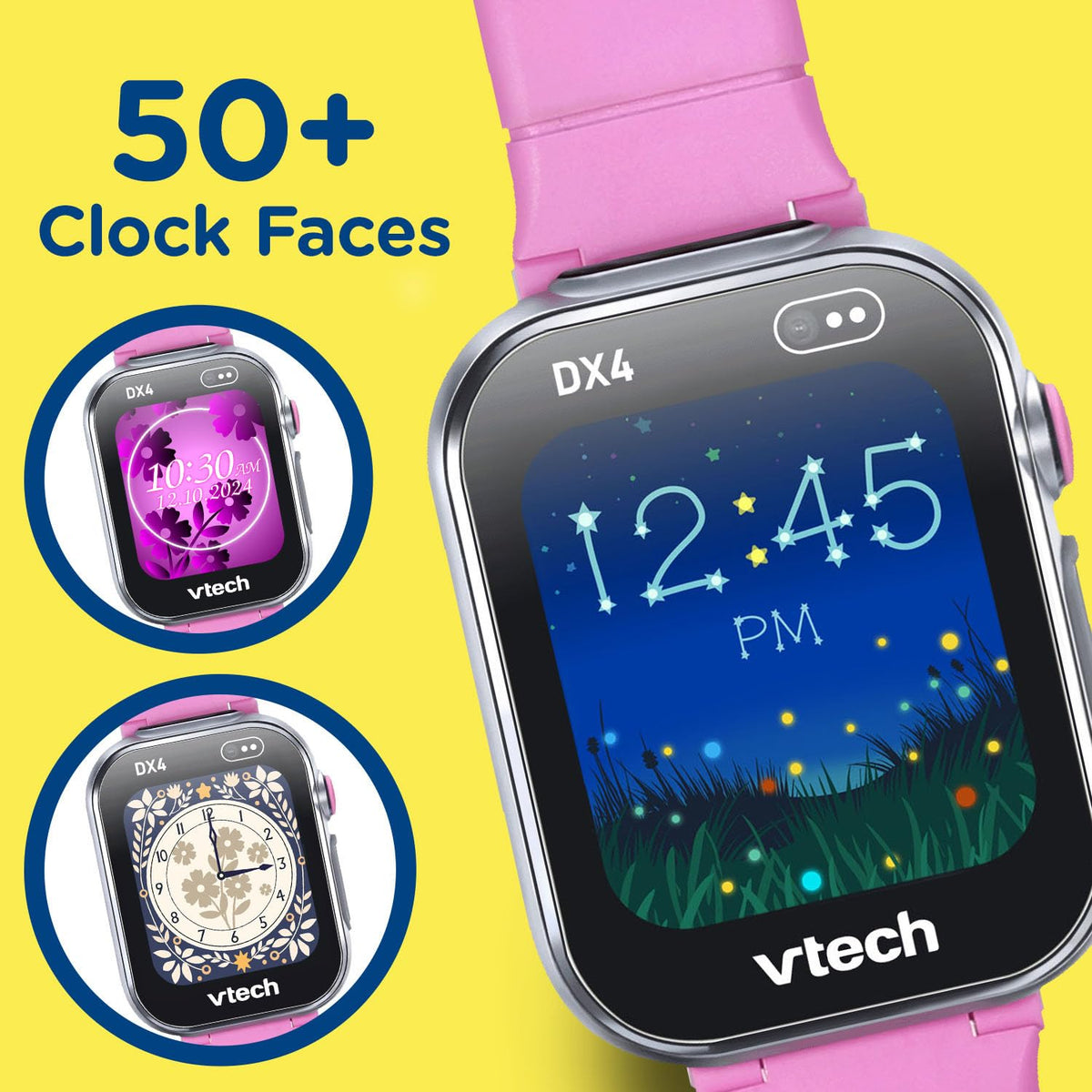 VTech KidiZoom DX4 pink high-resolution screen for easy viewing