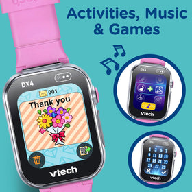 VTech KidiZoom DX4 pink splash-proof metal body ready for daily wear