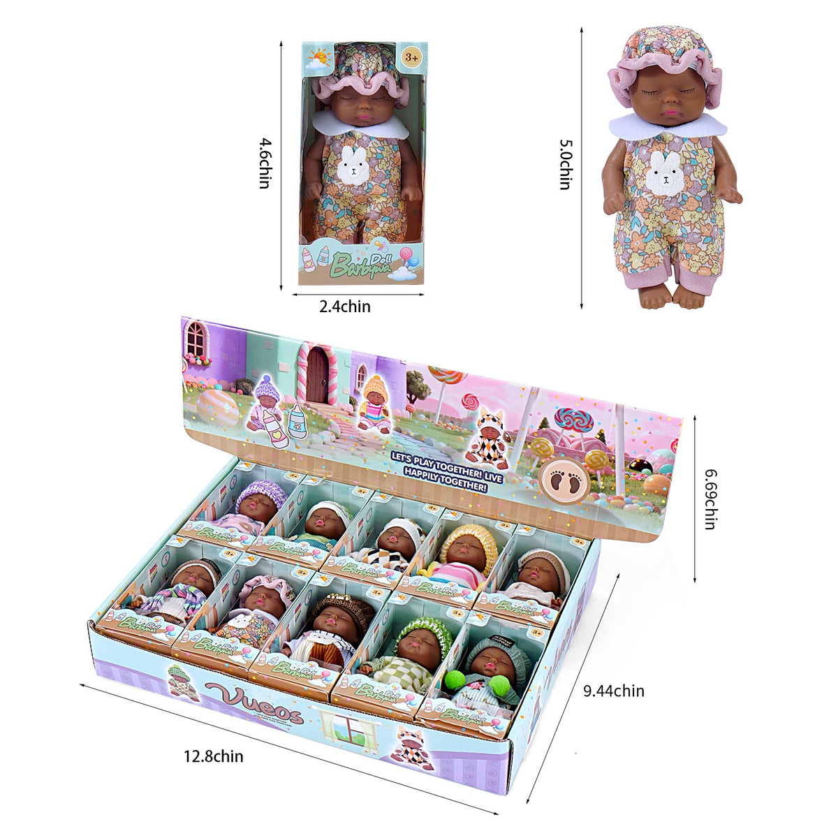 Vueos black doll clothes and hat pack enhances mix-and-match storytelling