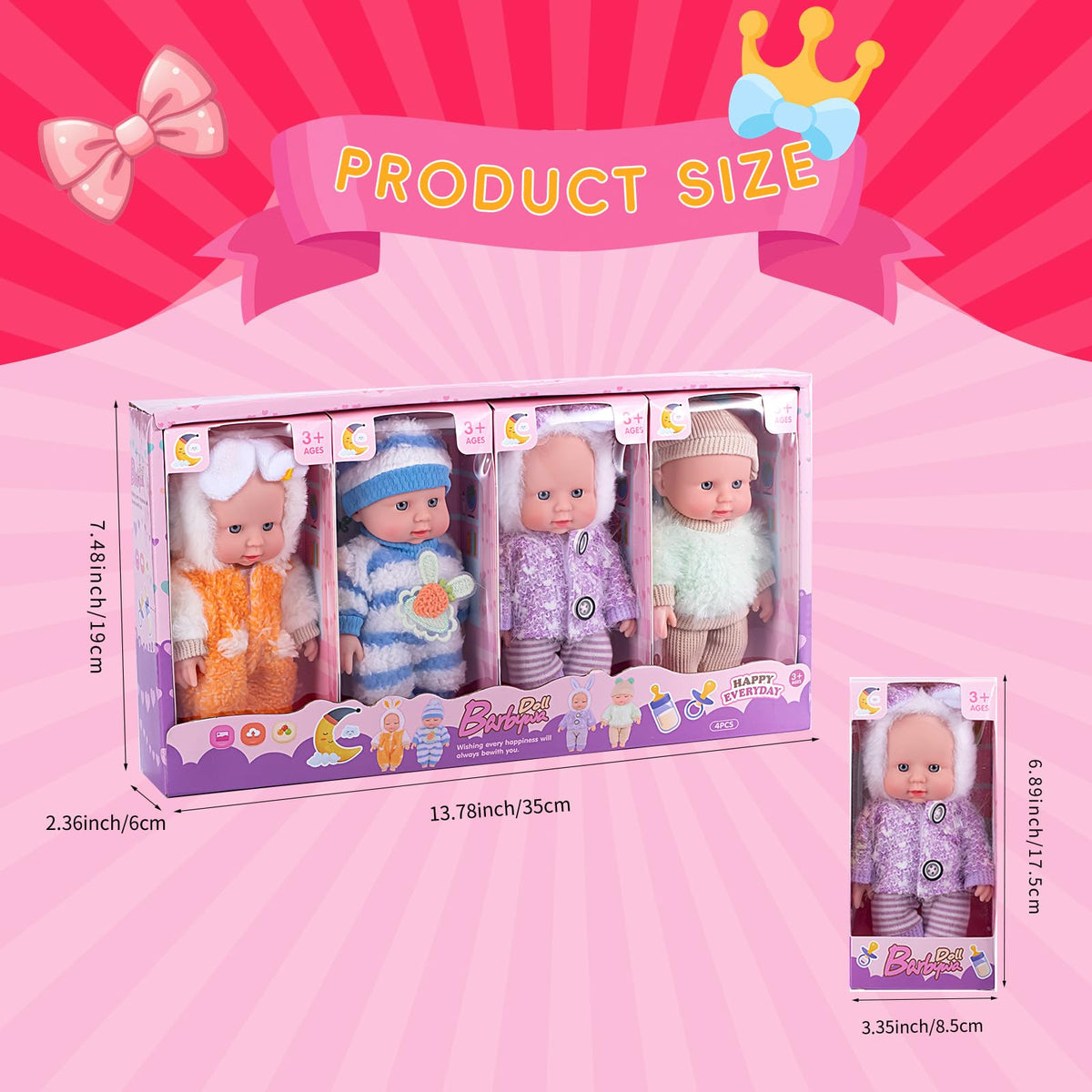 Vueos handmade outfits showcase four colorful clothes for dolls
