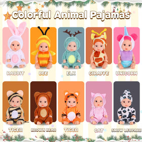 Vueos mini doll in rabbit outfit encourages nurturing play and storytelling
