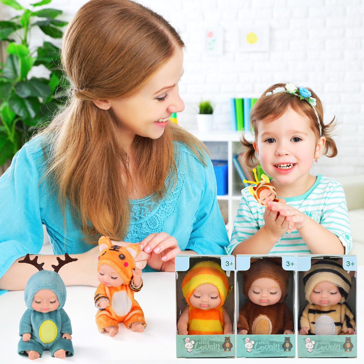Vueos mini reborn doll brown bear outfit adds warmth and friendly scenes