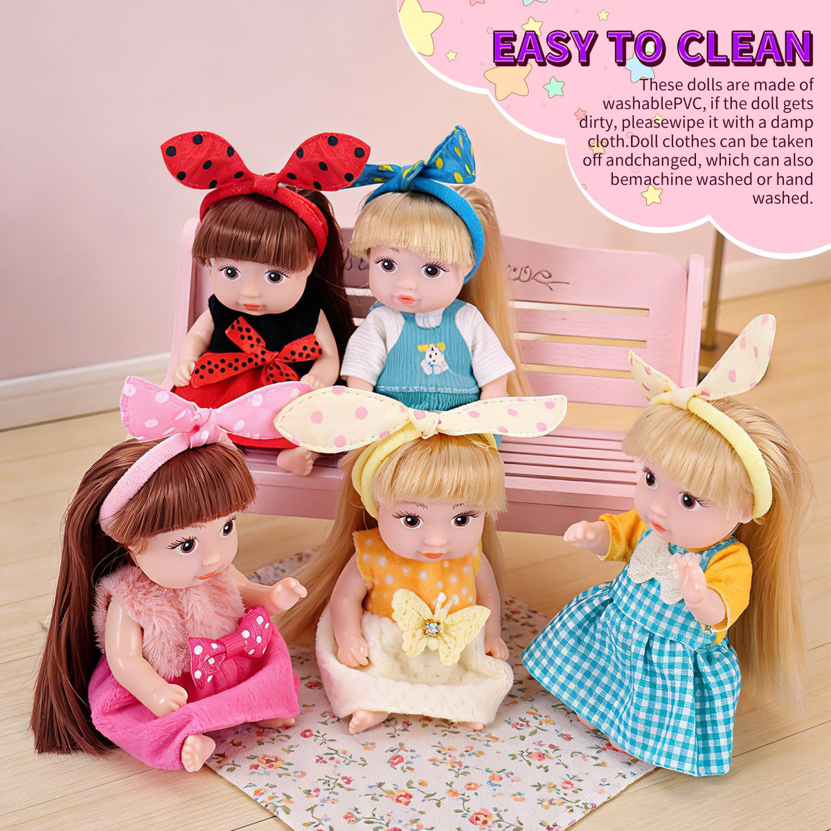 Vueos princess dolls display-ready figures for storytelling and imaginative role play.
