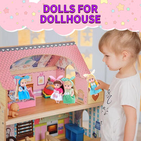 Vueos princess dolls headbands and accessories shown for pretend play enhancement.