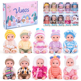 Vueos reborn dolls with open eyes in a 4-inch set for tiny hands and vivid play