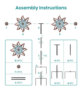 All-metal construction withstands sun and light rain for long-lasting use.