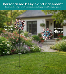 Dahlia-inspired design serves as a striking focal point on patios.