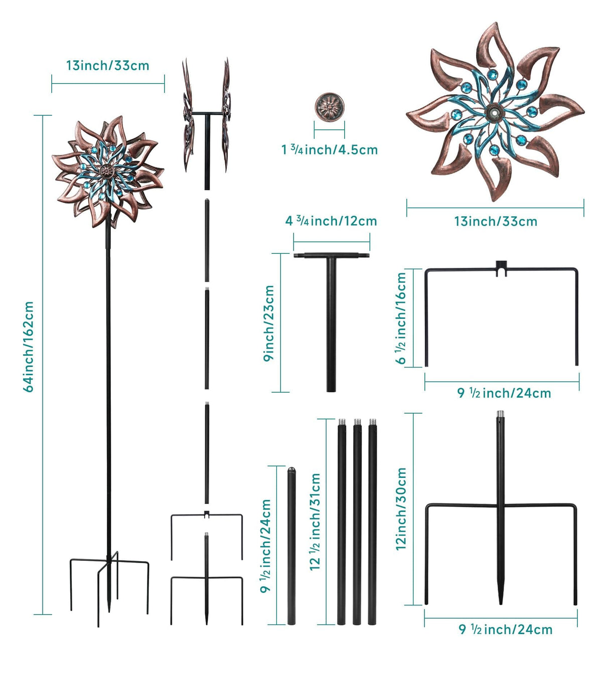 VUFOZ wind spinner decorates lawn and patio with gentle kinetic motion.