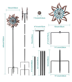 VUFOZ wind spinner decorates lawn and patio with gentle kinetic motion.
