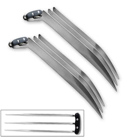 Vulcan Gear Wolverine Claw 11in set close-up highlights durable stainless steel blades for adults.