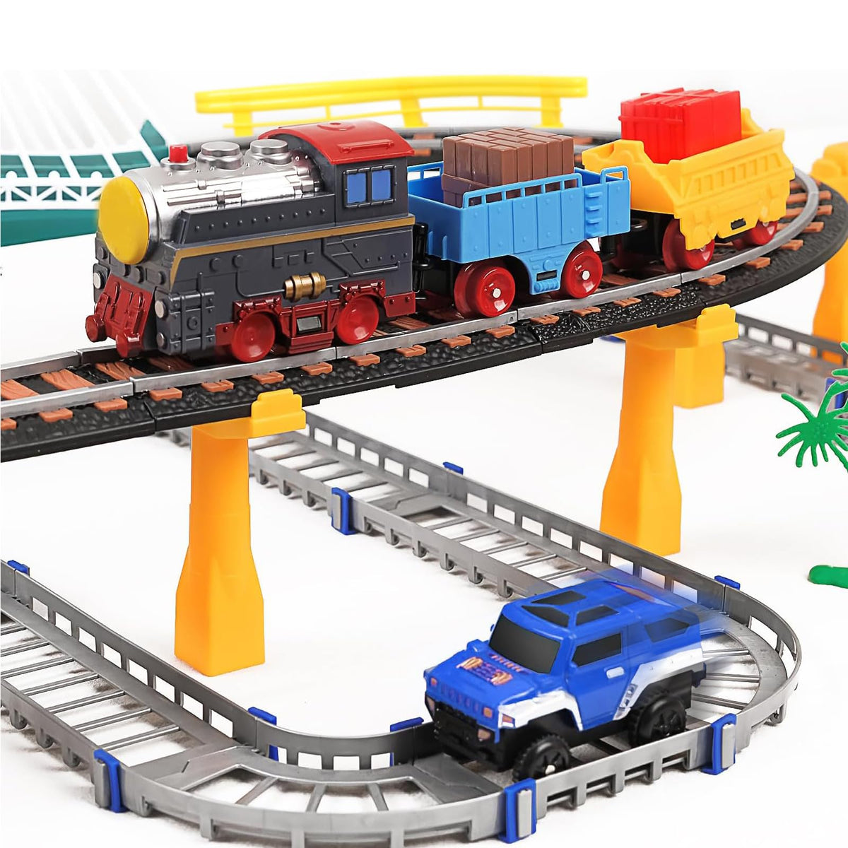 Vunrahsg 103-piece train set offers versatile tracks for creative adventures