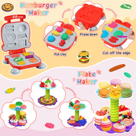 Vunrahsg color dough set includes dishes and utensils for a complete pretend kitchen