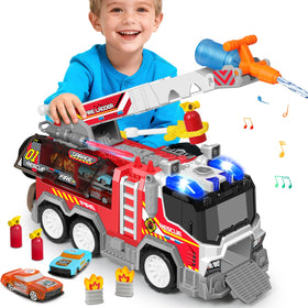 Vunrahsg big fire trucks toy ladder assembly for immersive pretend rescue play
