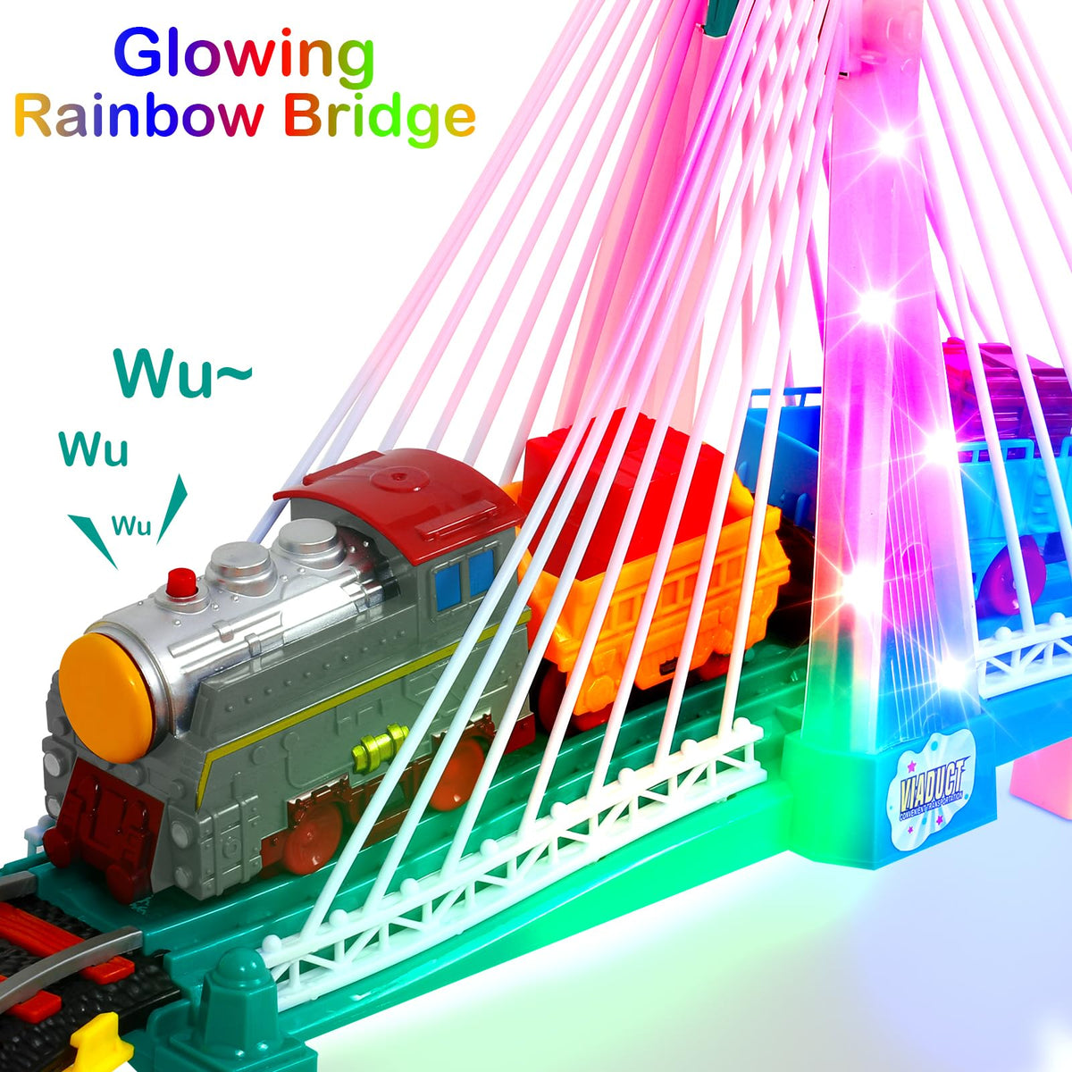 Vunrahsg dual-layer car and train playset supports sequential and combined play