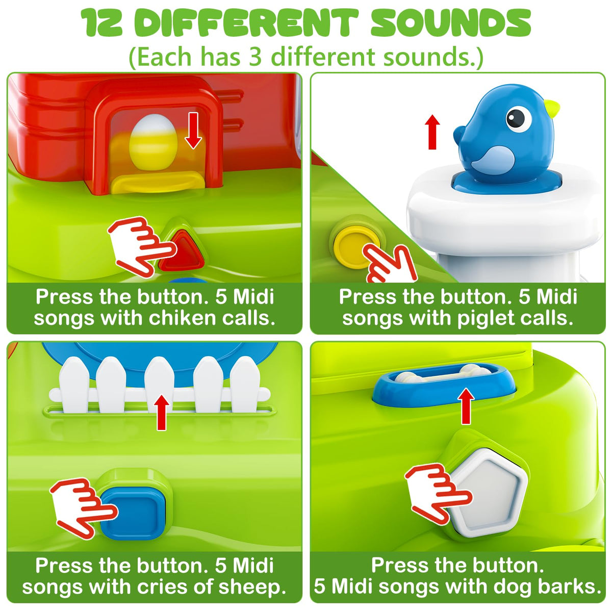 Vunrahsg farm animal sounds buttons help kids learn animals through playful audio feedback