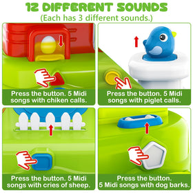 Vunrahsg farm animal sounds buttons help kids learn animals through playful audio feedback