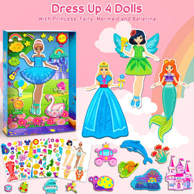Vunrahsg magnetic dress-up dolls mermaid for imaginative pretend play