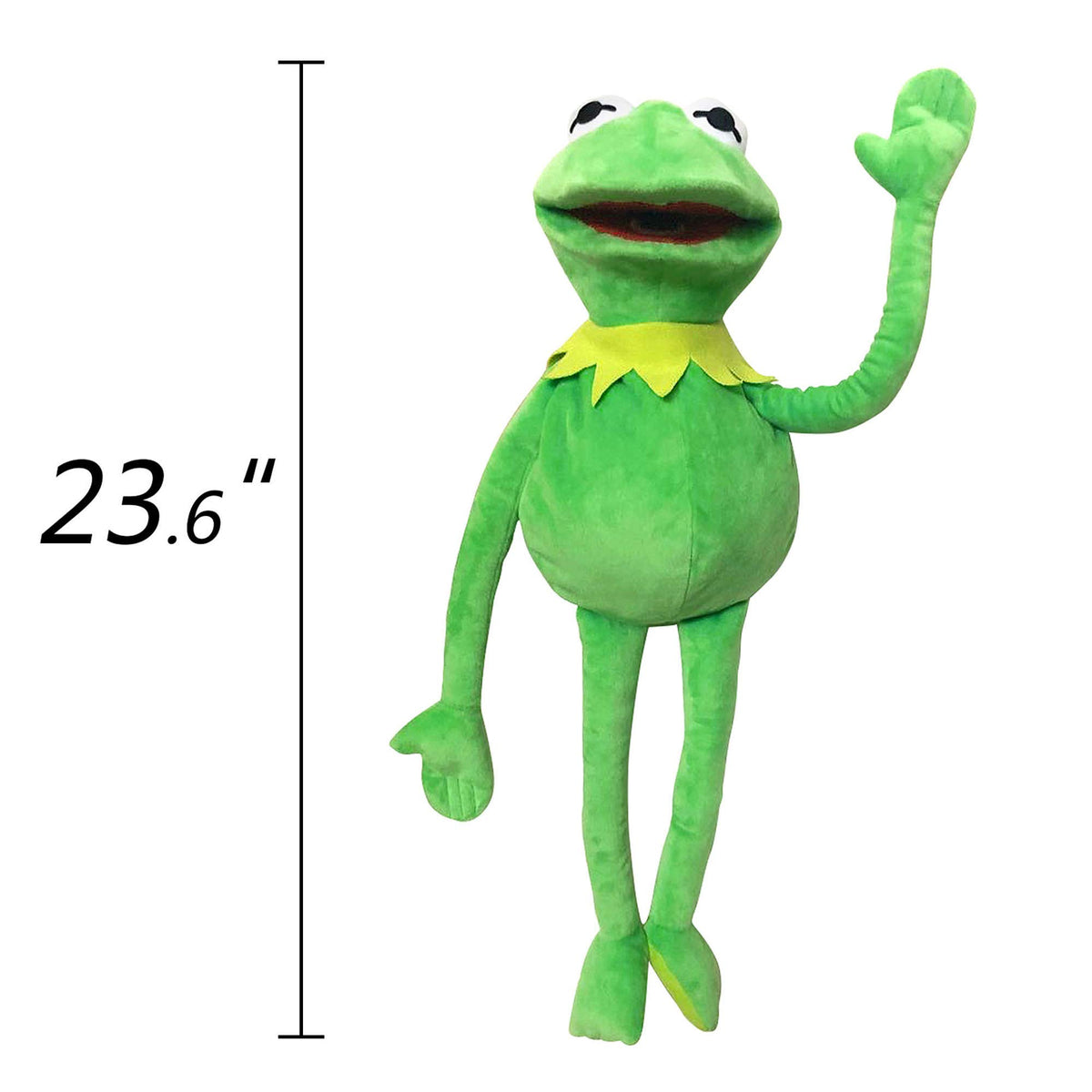 Vurezza Kermit frog puppet features movable mouth for expressive storytelling.