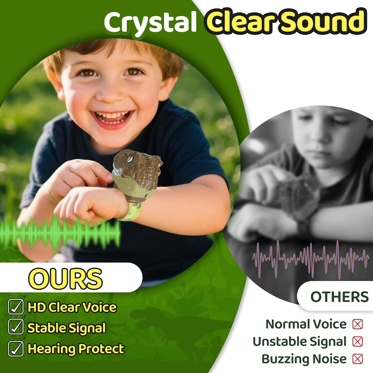 Vvinca Walkie Talkies during family outdoor adventure in yard