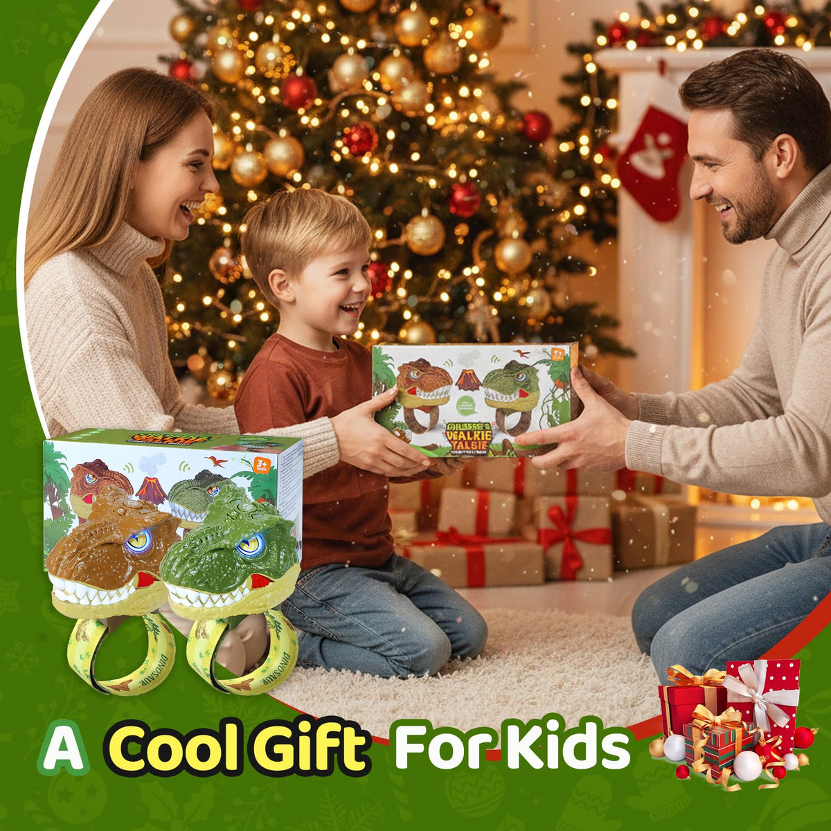 Vvinca Dinosaur Walkie Talkies supporting cooperative play among siblings