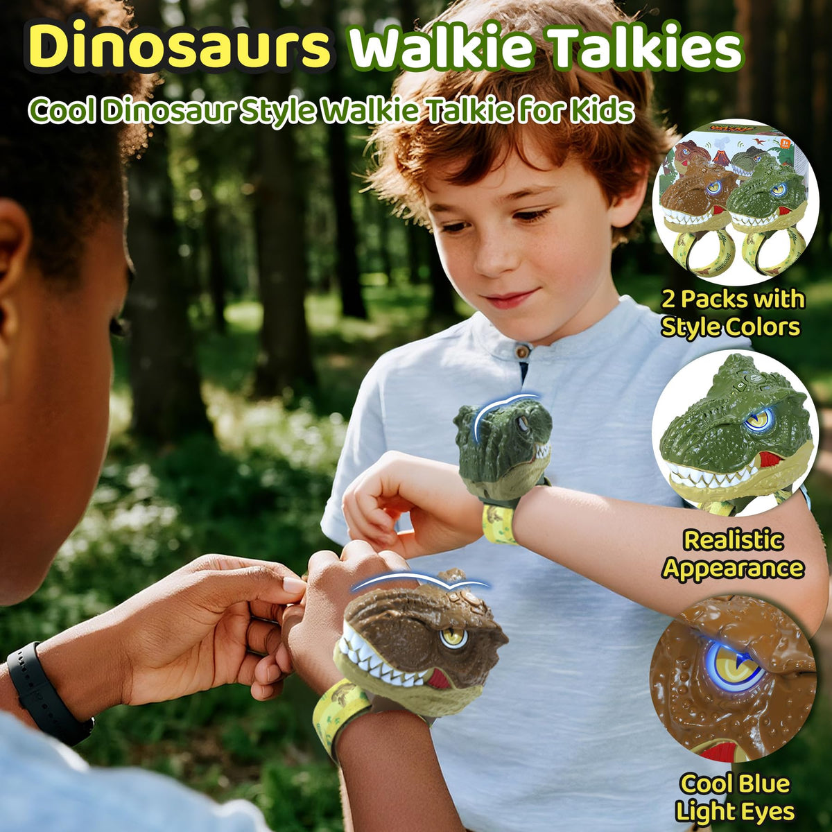 Vvinca Dinosaur Walkie Talkies wrist-strap fit during active play
