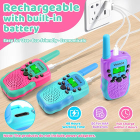 Vvinca walkie talkie durability with 1.5-meter drop resistance for busy kids.
