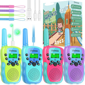 Vvinca walkie talkies 4-pack for kids, clear range for outdoor play.