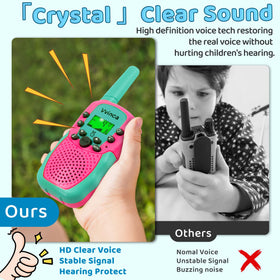 Keypad lock and private channels on Vvinca walkie talkies for kids' safety.