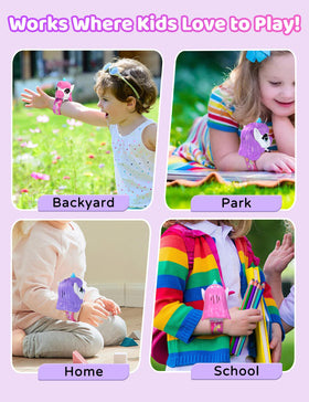 Vvinca two-pack wearable walkie talkies with glow eyes.