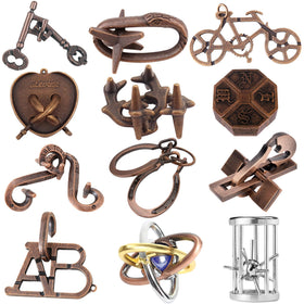 VVSBPL 12-piece brain teaser set front view boosts focus during work breaks.