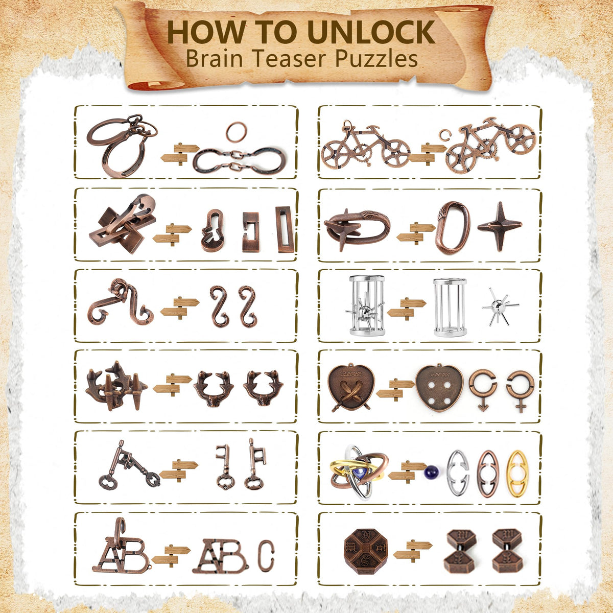 VVSBPL 3D metal puzzle assembly challenge to sharpen concentration on the go.