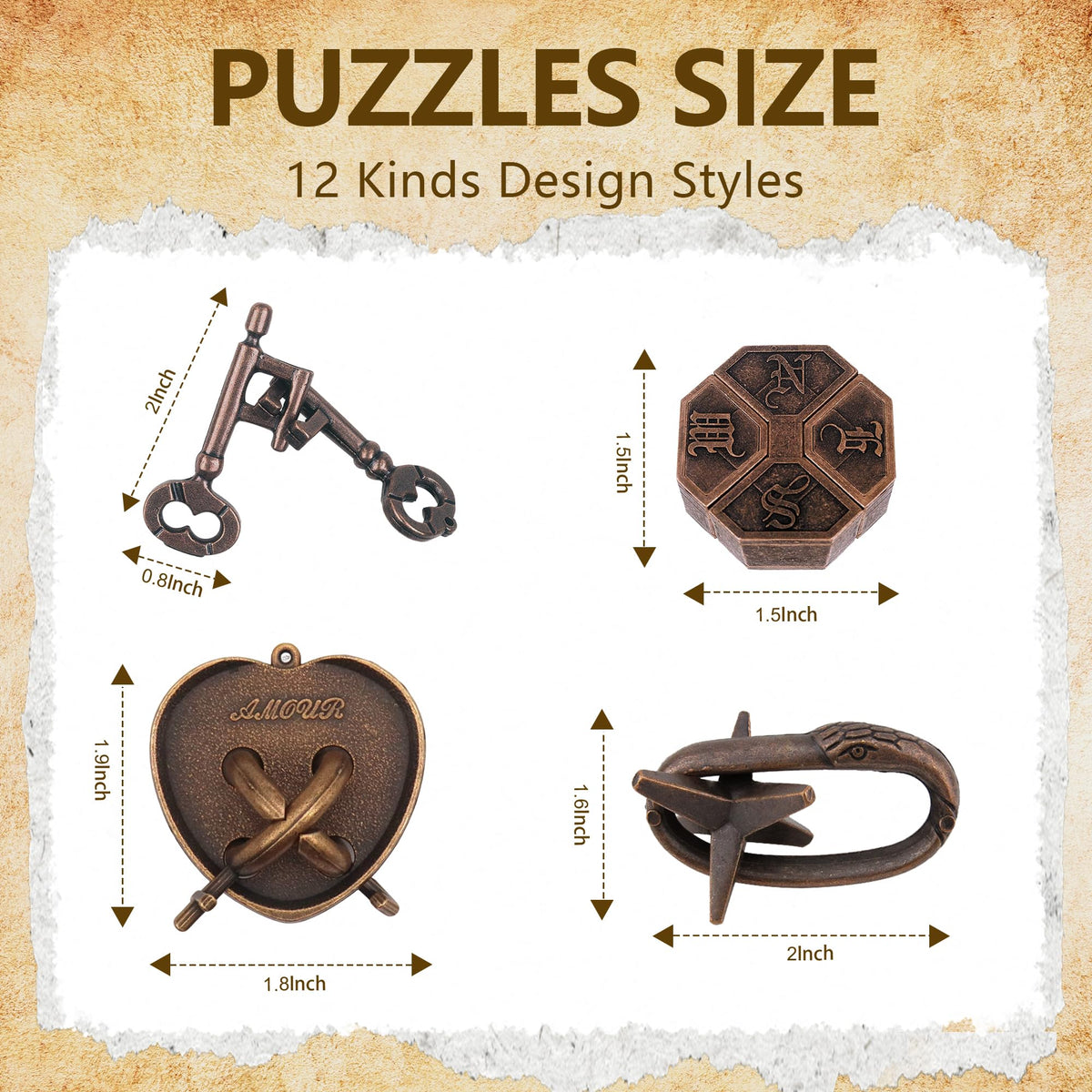 VVSBPL metal puzzle side view durable stainless steel for long-lasting problem-solving fun.