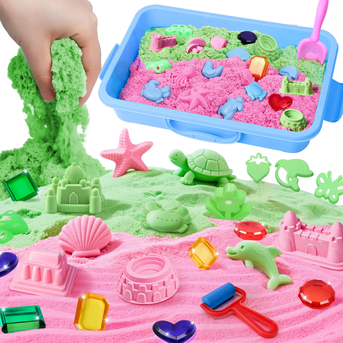 VVSBPL ocean sensory bin with sandbox for creative hands-on play.