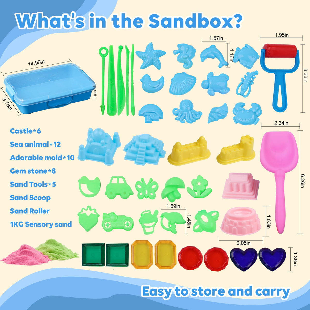 VVSBPL two-color sensory sand for easy shaping and creative building.