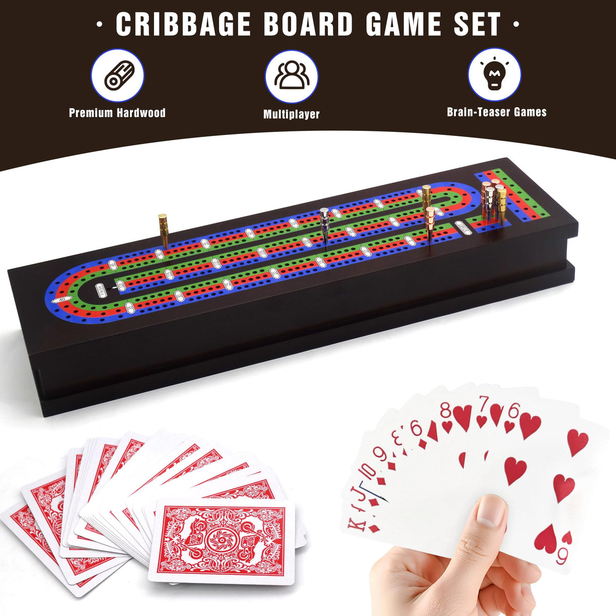 VVSBPL includes two decks of playing cards for immediate play.