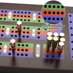 VVSBPL travel-friendly cribbage board compact 15-inch size for trips.