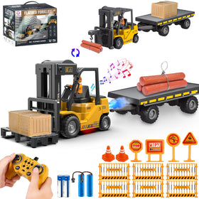 VWAHNANA RC forklift trailer front view for immersive play and realistic controls.